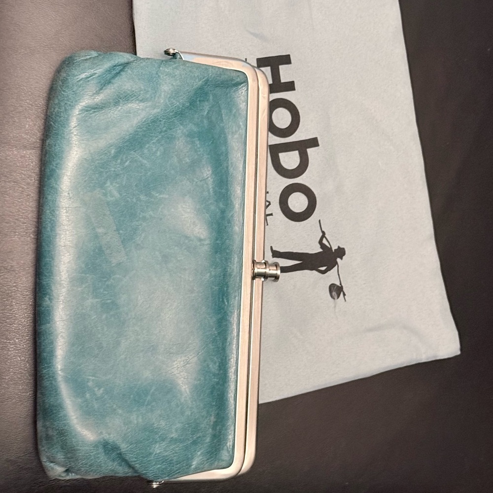 HOBO Teal Leather Clutch